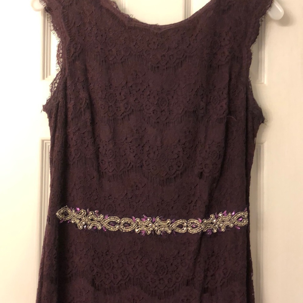 Purple lace prom dress